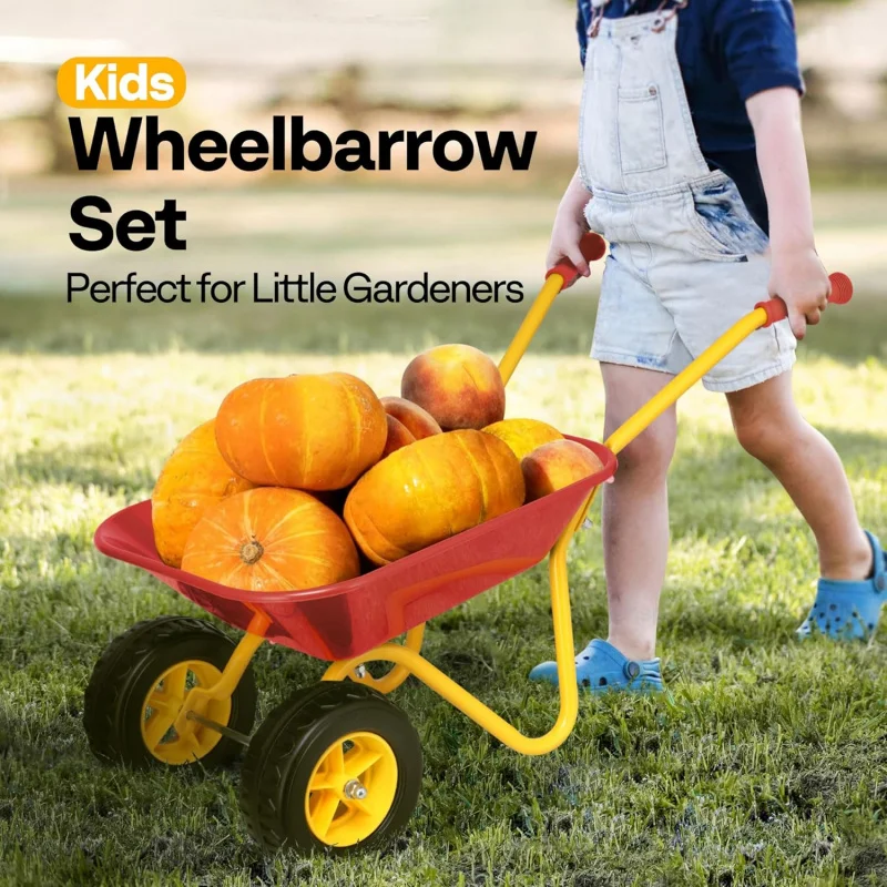 عربة يد للأطفال مع مجموعة أدوا - مراجعة Gardening Tools Gifts وسعره